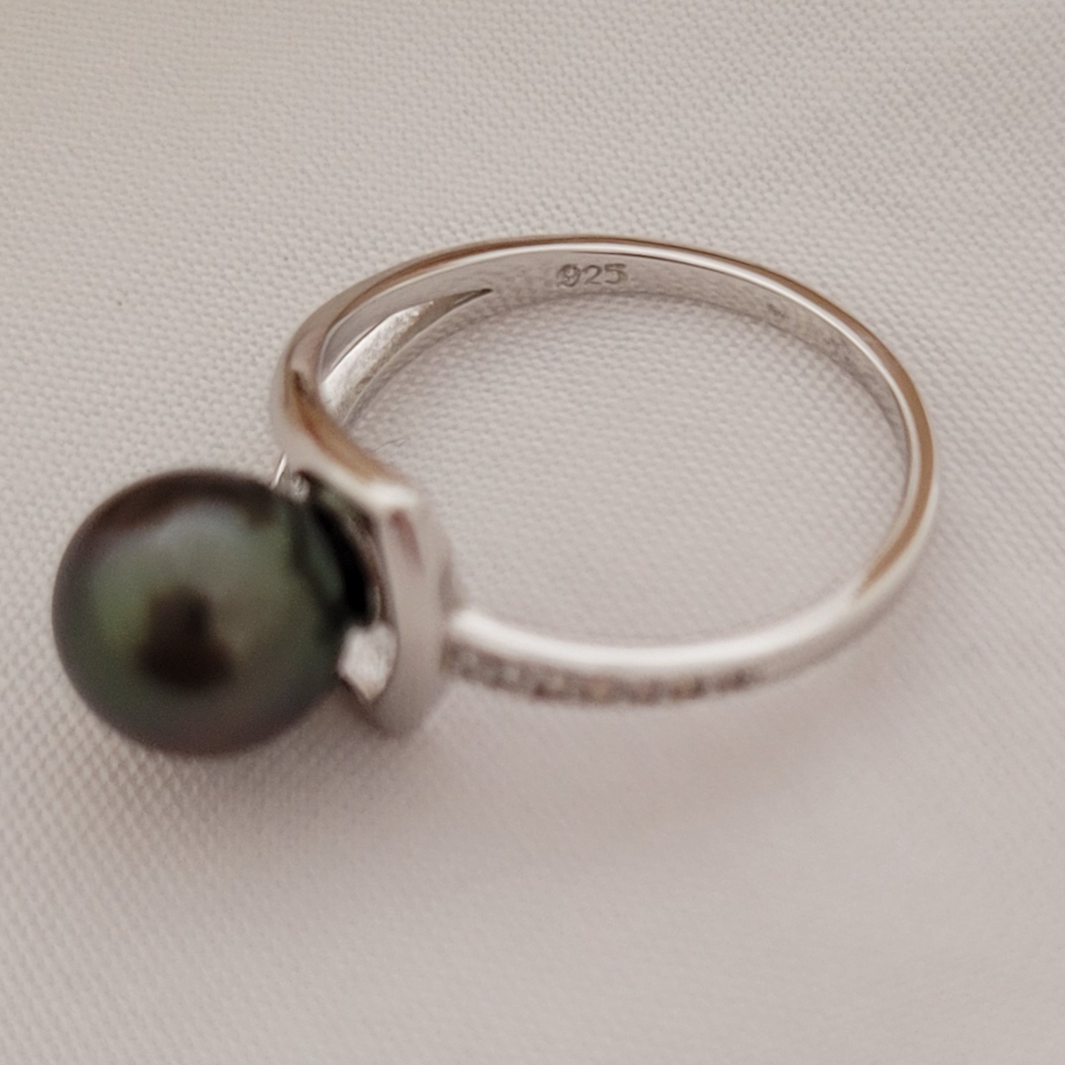 Bague argent 925 avec Zircons et perle de Tahiti – Image 10
