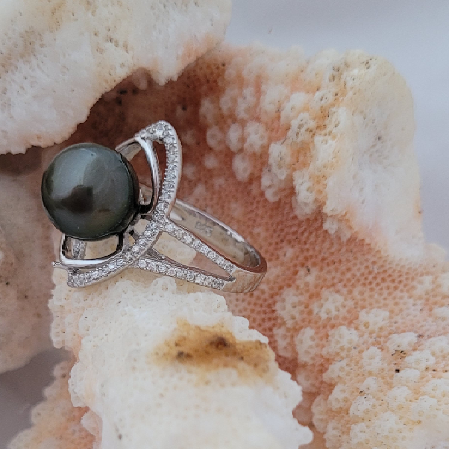 Bague argent 925 oeil de Zircons et perle de Tahiti – Image 19