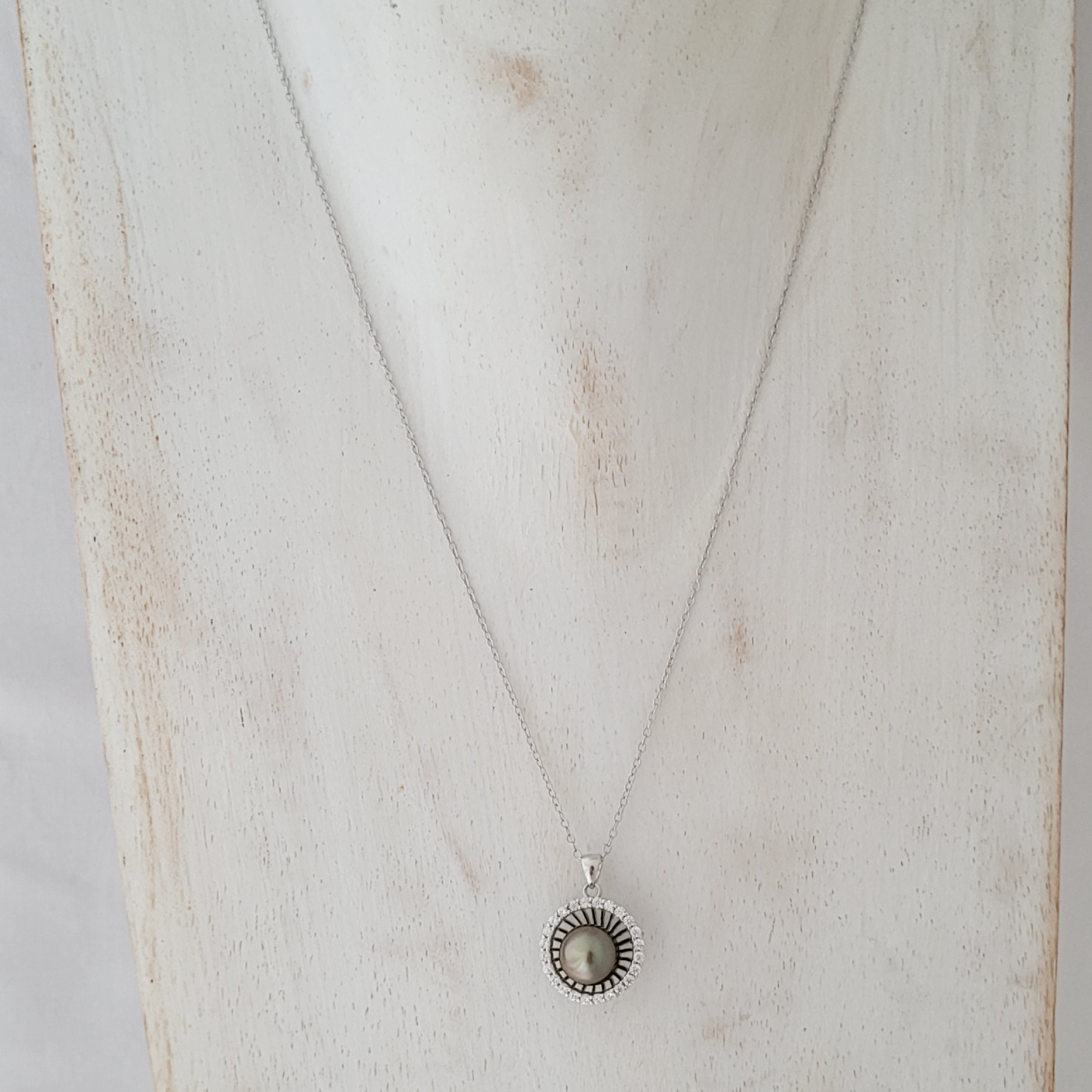 Collier en argent 925 demi-sphère avec perle de Tahiti – Image 12