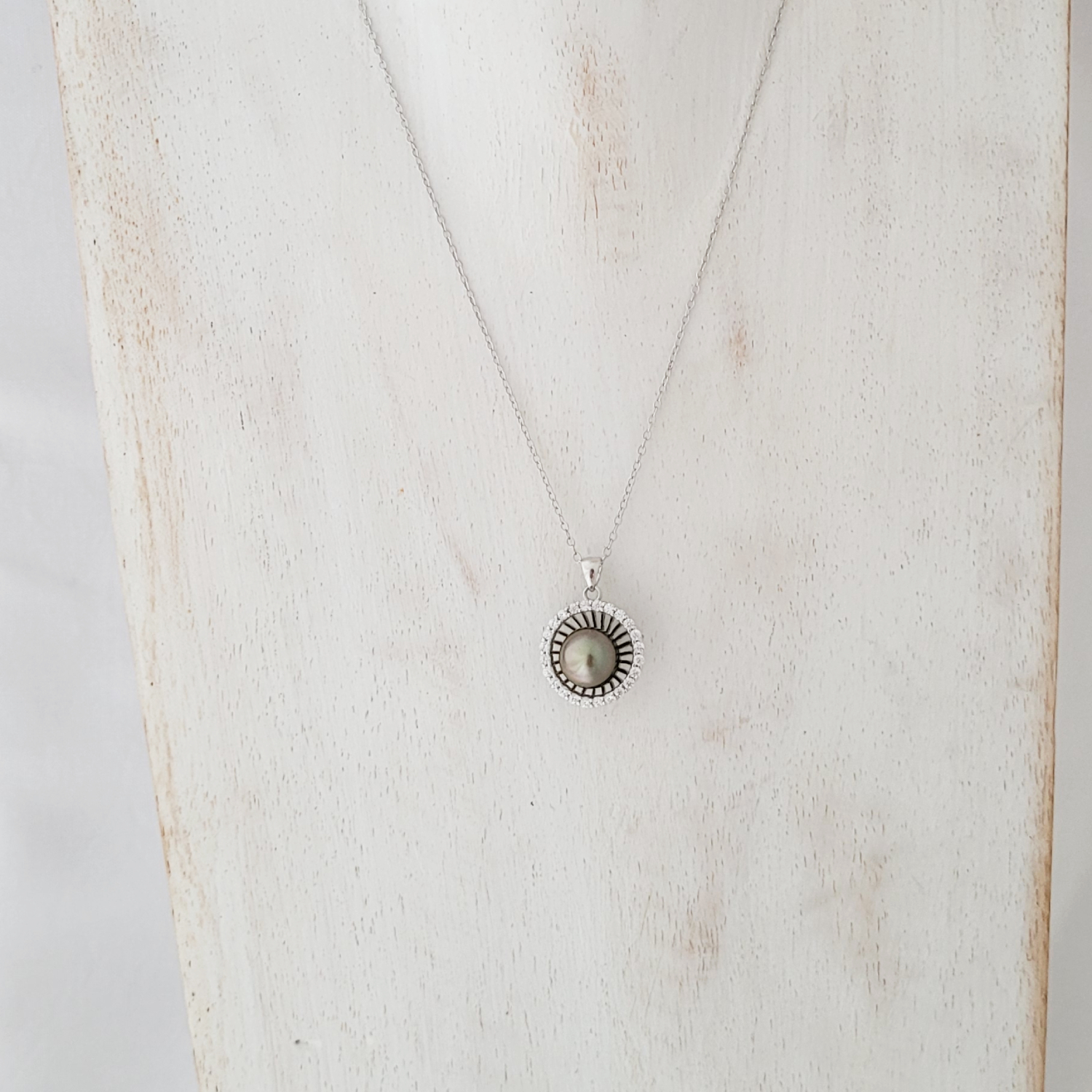 Collier en argent 925 demi-sphère avec perle de Tahiti – Image 10