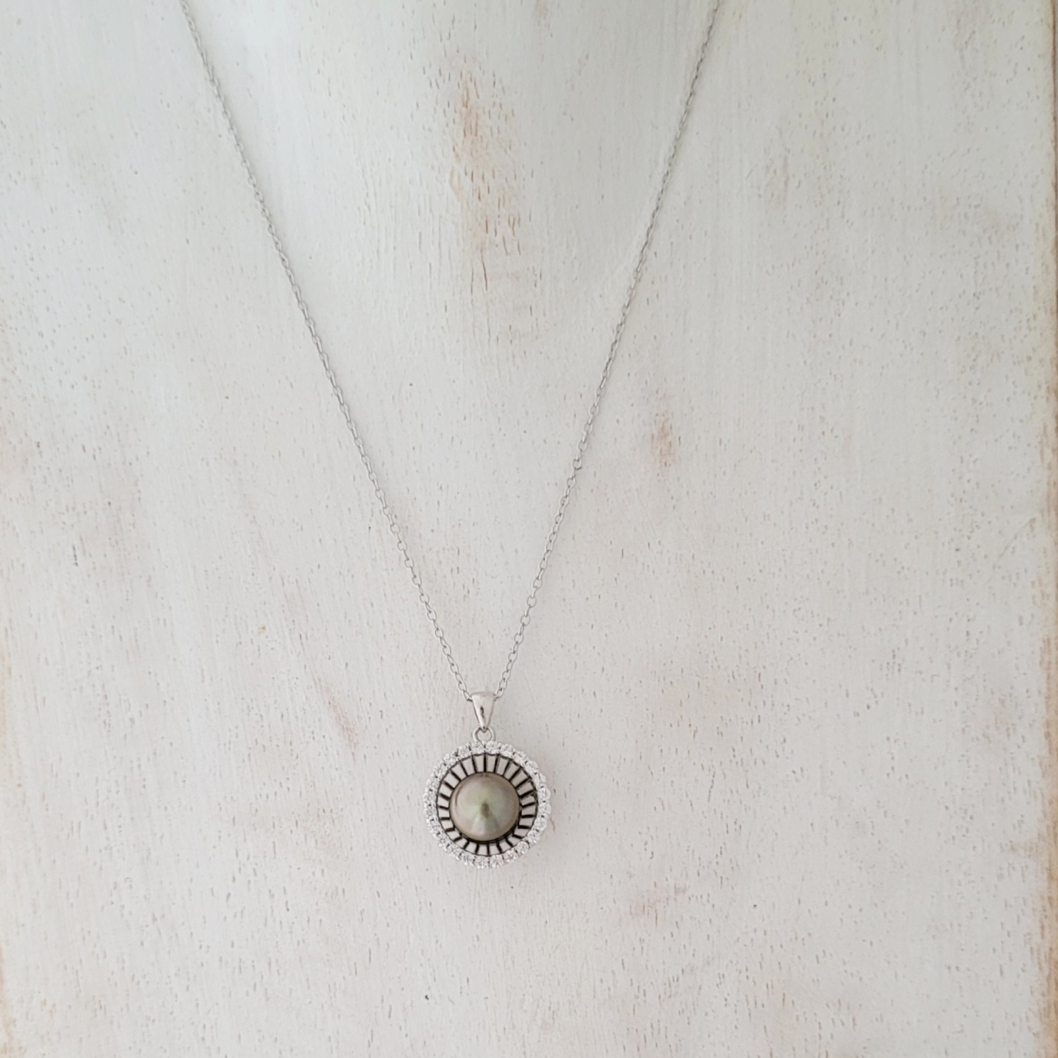 Collier en argent 925 demi-sphère avec perle de Tahiti – Image 13