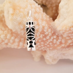 Pendentif Tiki en argent 925 rhodié GM