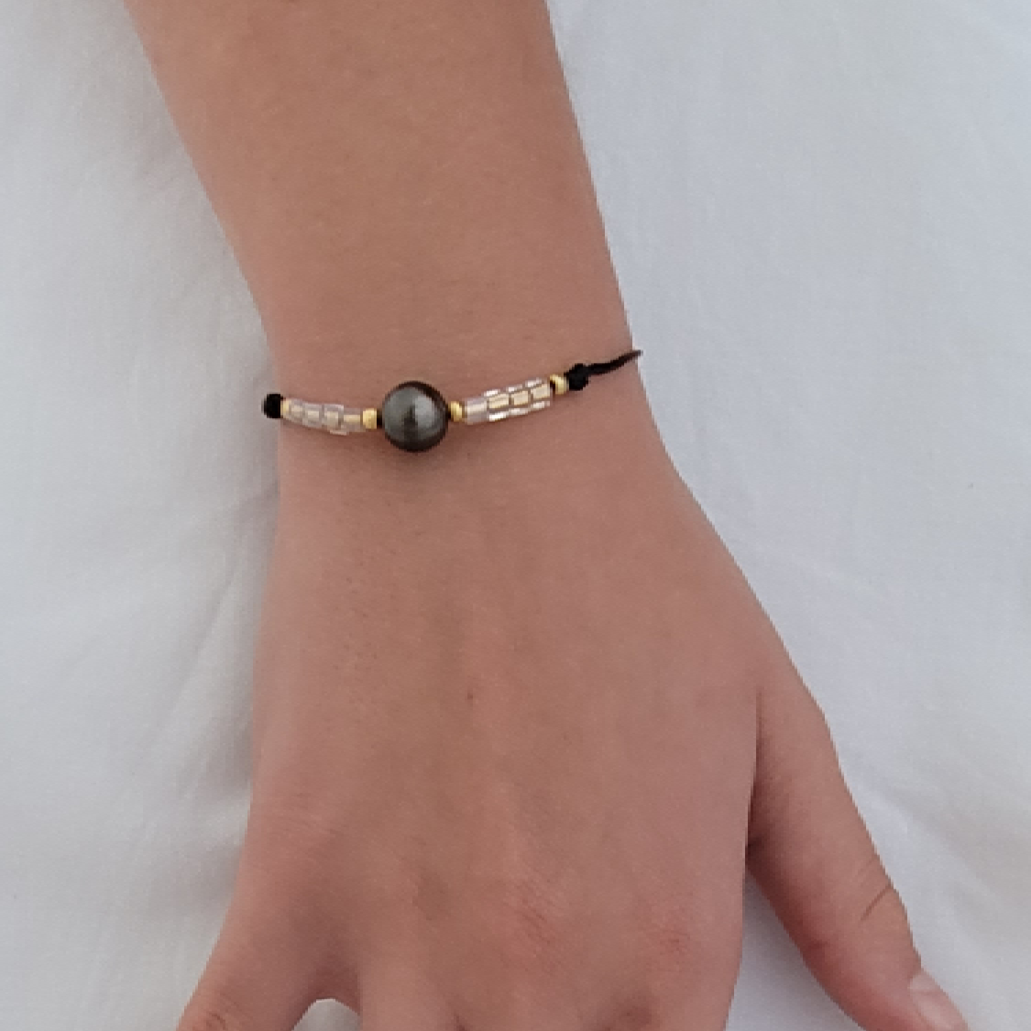 Bracelet "Signature" avec perle de Tahiti et perles Miyuki – Image 2