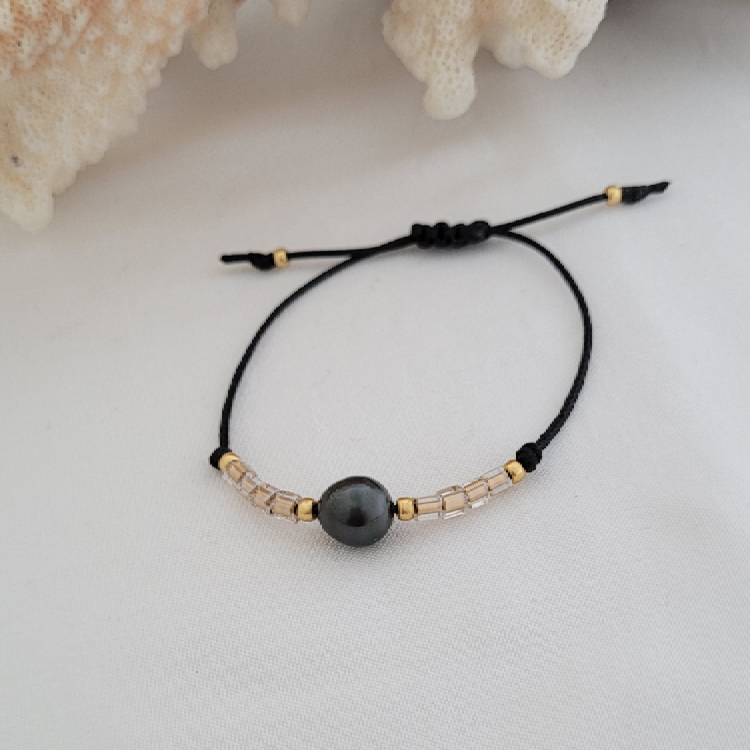 Bracelet "Signature" avec perle de Tahiti et perles Miyuki – Image 3