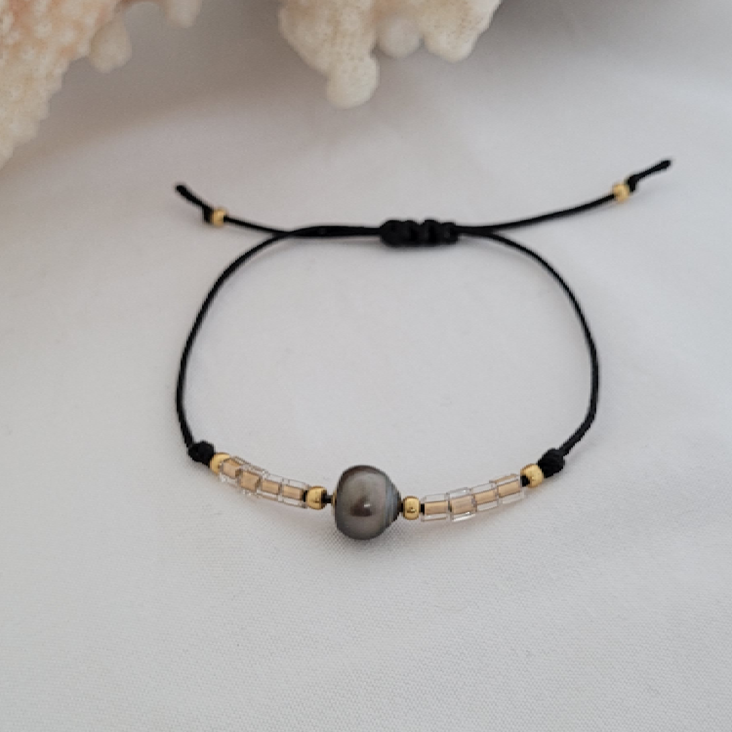 Bracelet "Signature" avec perle de Tahiti et perles Miyuki – Image 4