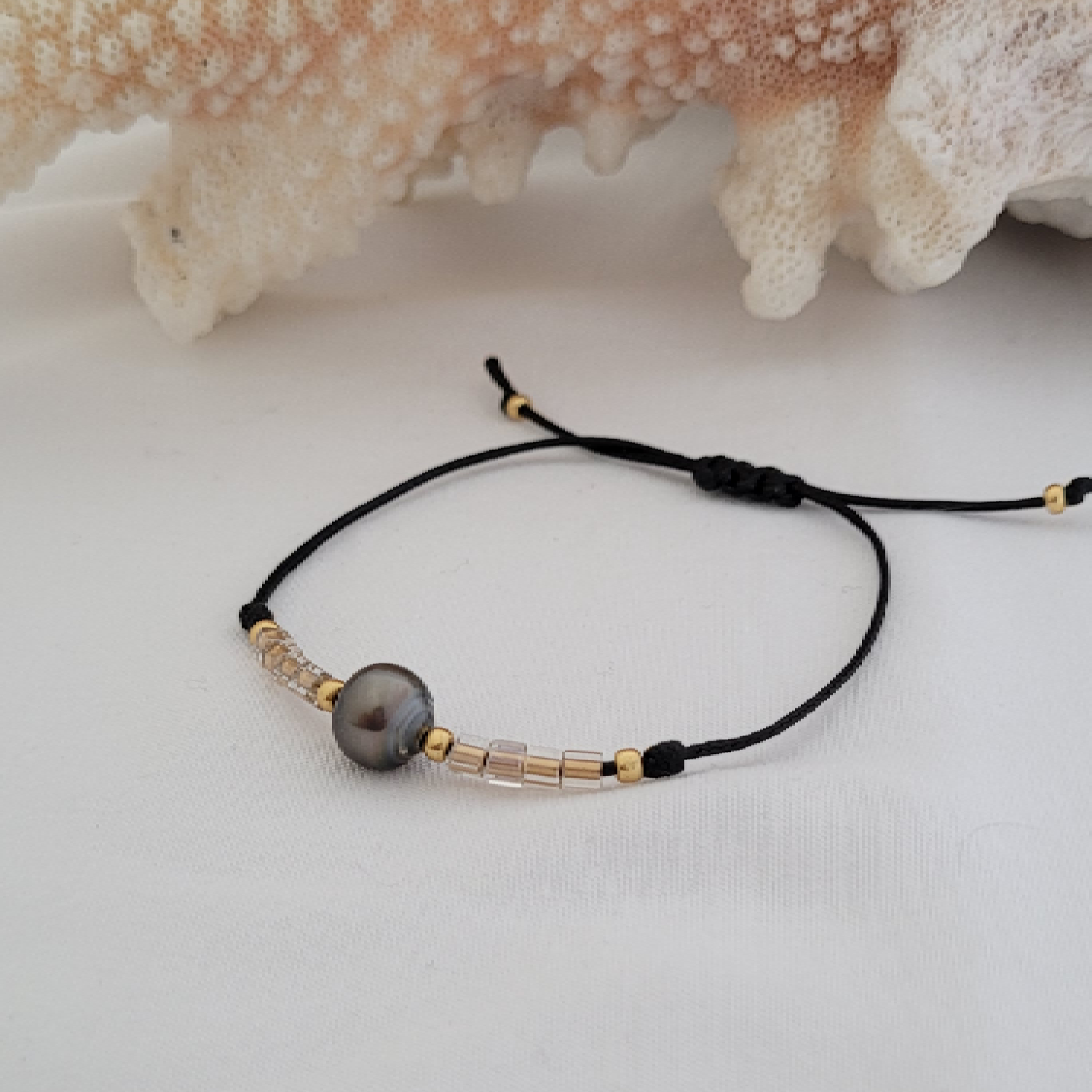 Bracelet "Signature" avec perle de Tahiti et perles Miyuki – Image 11