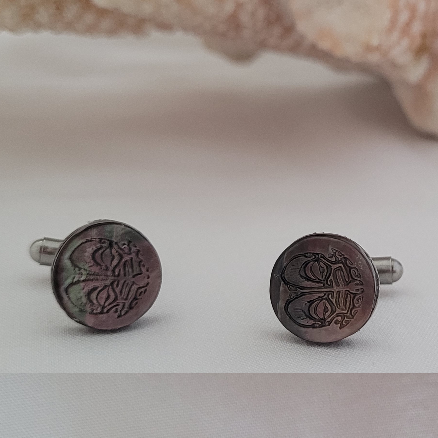Boutons de manchettes en nacre de Tahiti – Image 6