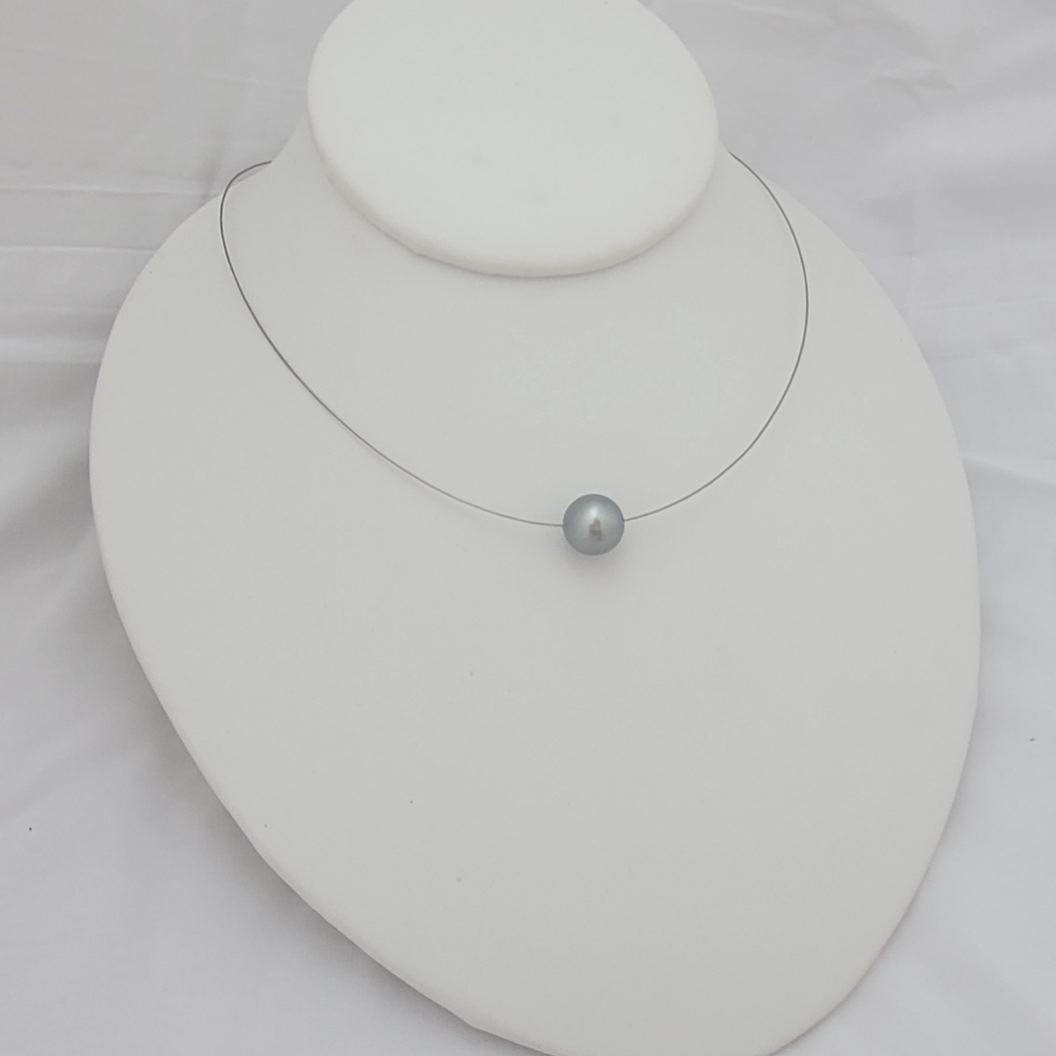 Collier câble gainé avec perle de Tahiti - Bijou élégant et tendance – Image 10