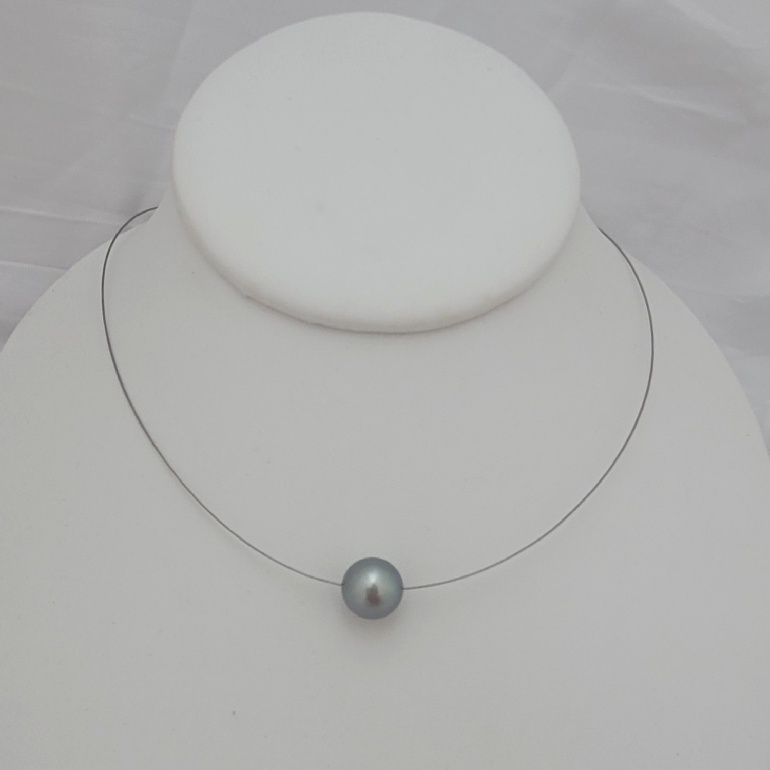 Collier câble gainé avec perle de Tahiti - Bijou élégant et tendance – Image 8