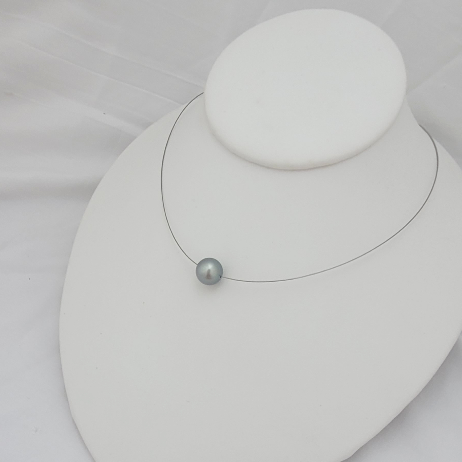 Collier câble gainé avec perle de Tahiti - Bijou élégant et tendance – Image 16