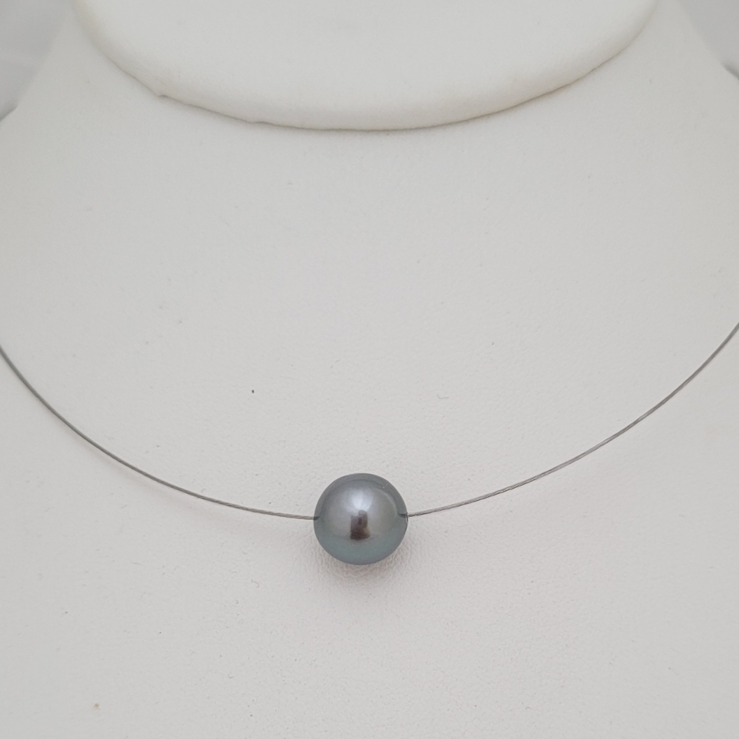 Collier câble gainé avec perle de Tahiti - Bijou élégant et tendance – Image 6