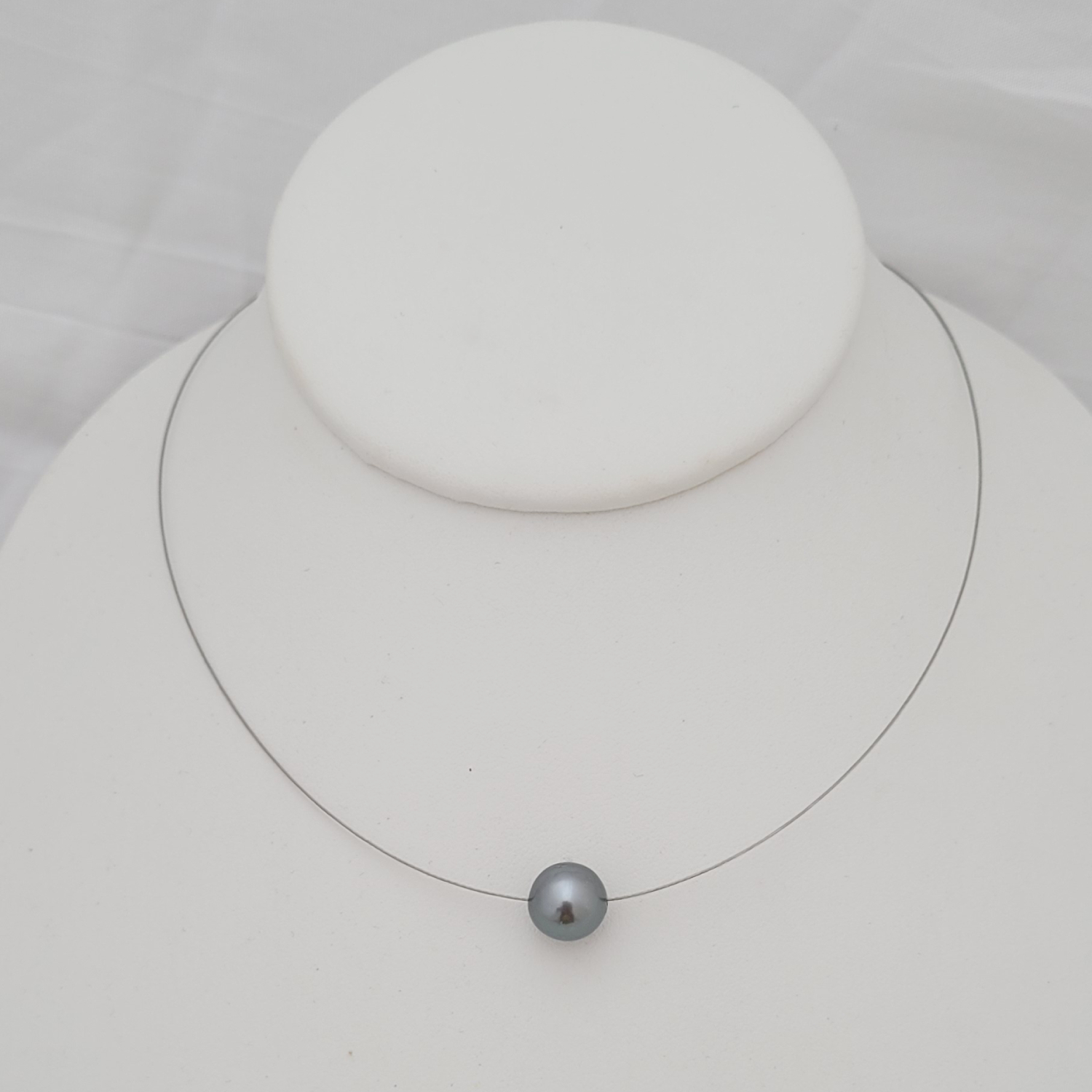 Collier câble gainé avec perle de Tahiti - Bijou élégant et tendance – Image 12