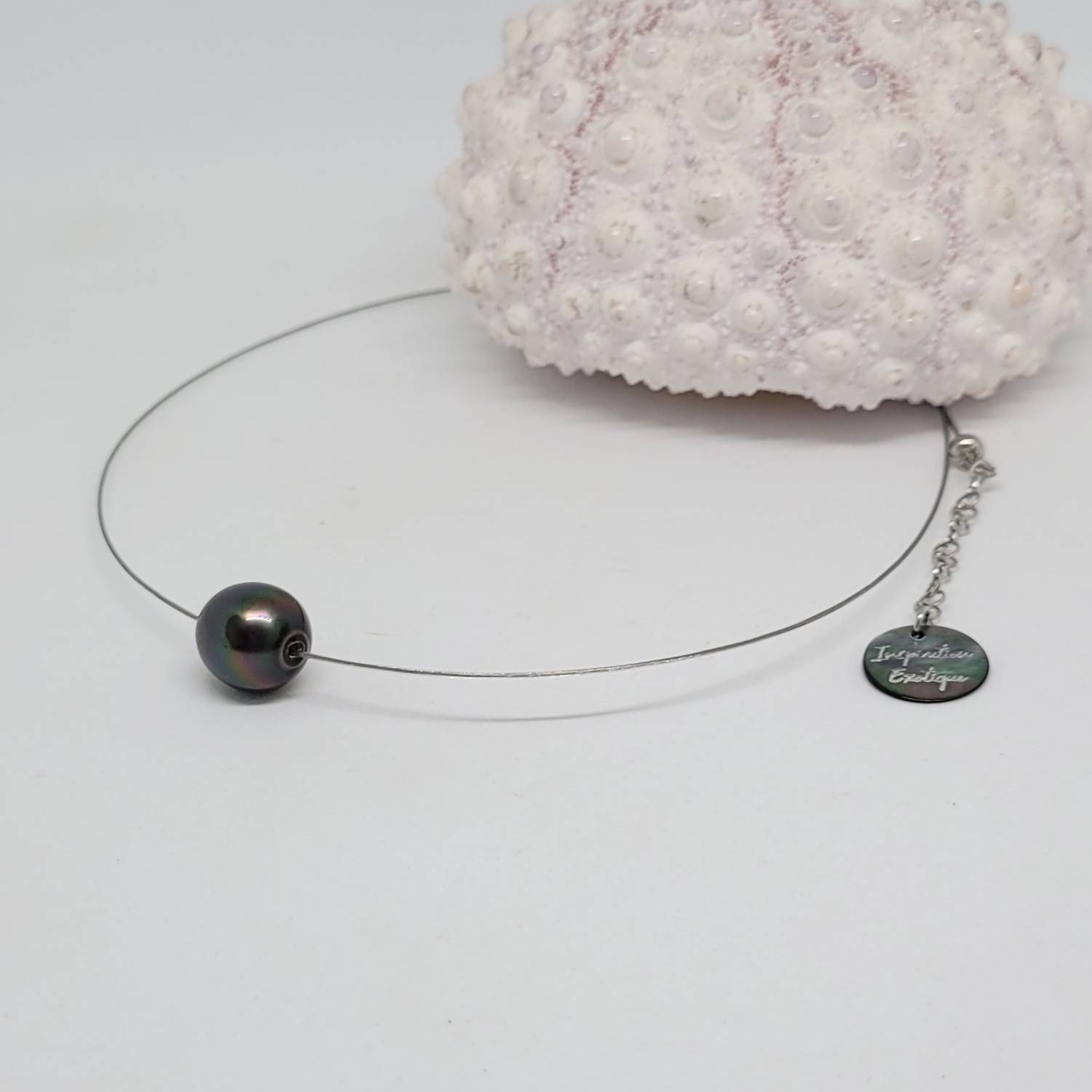 Collier câble gainé avec perle de Tahiti - Bijou élégant et tendance – Image 7