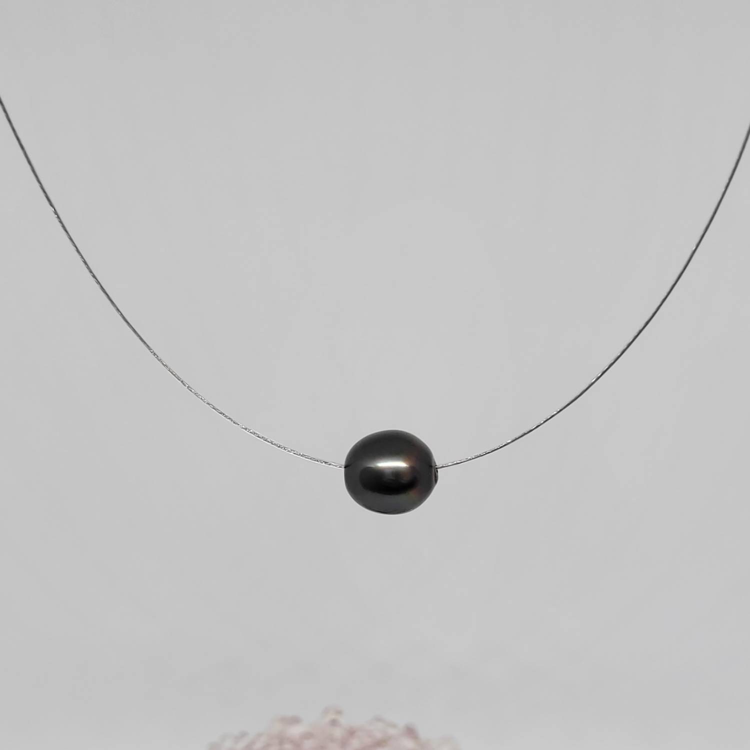 Collier perle de Tahiti sur câble