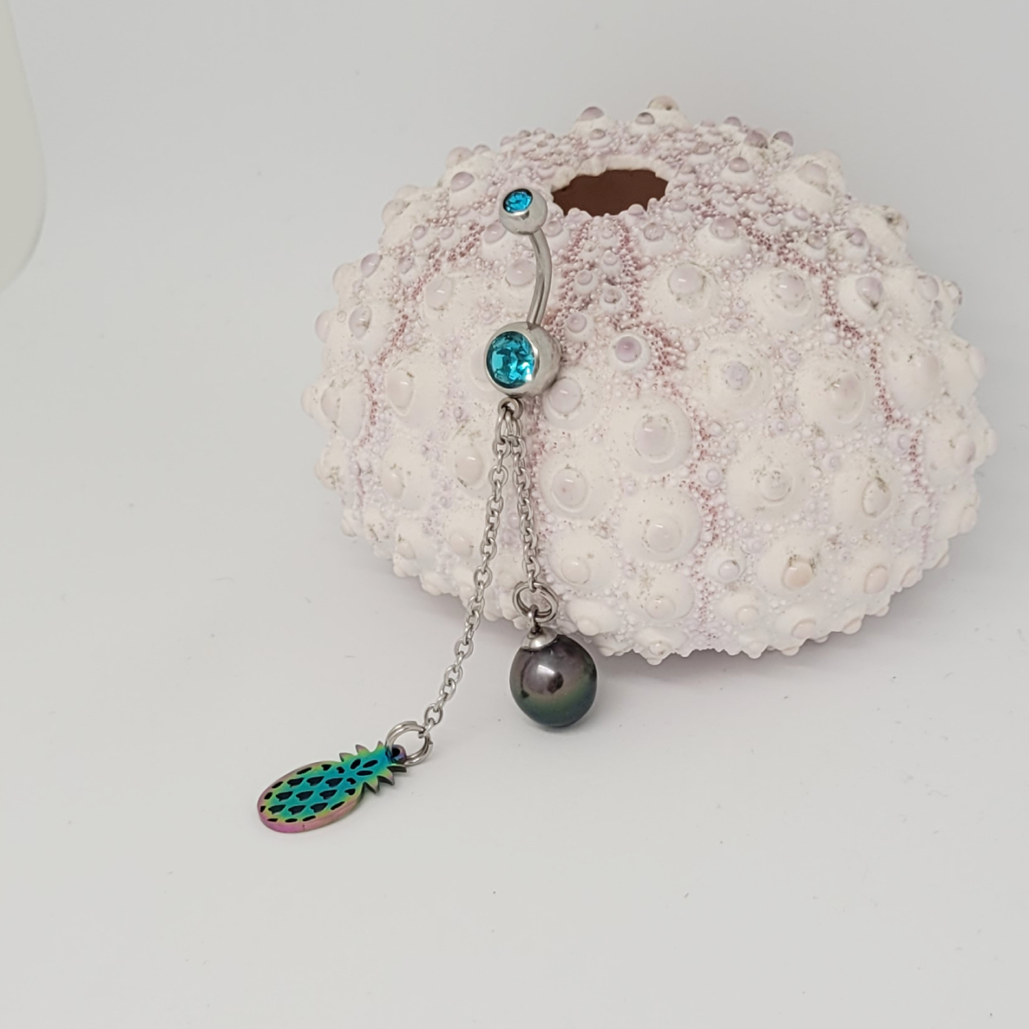 Piercing nombril pendant avec perle de Tahiti
