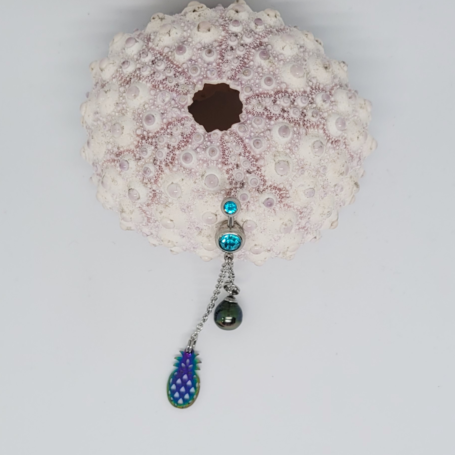Piercing nombril pendant avec perle de Tahiti – Image 9