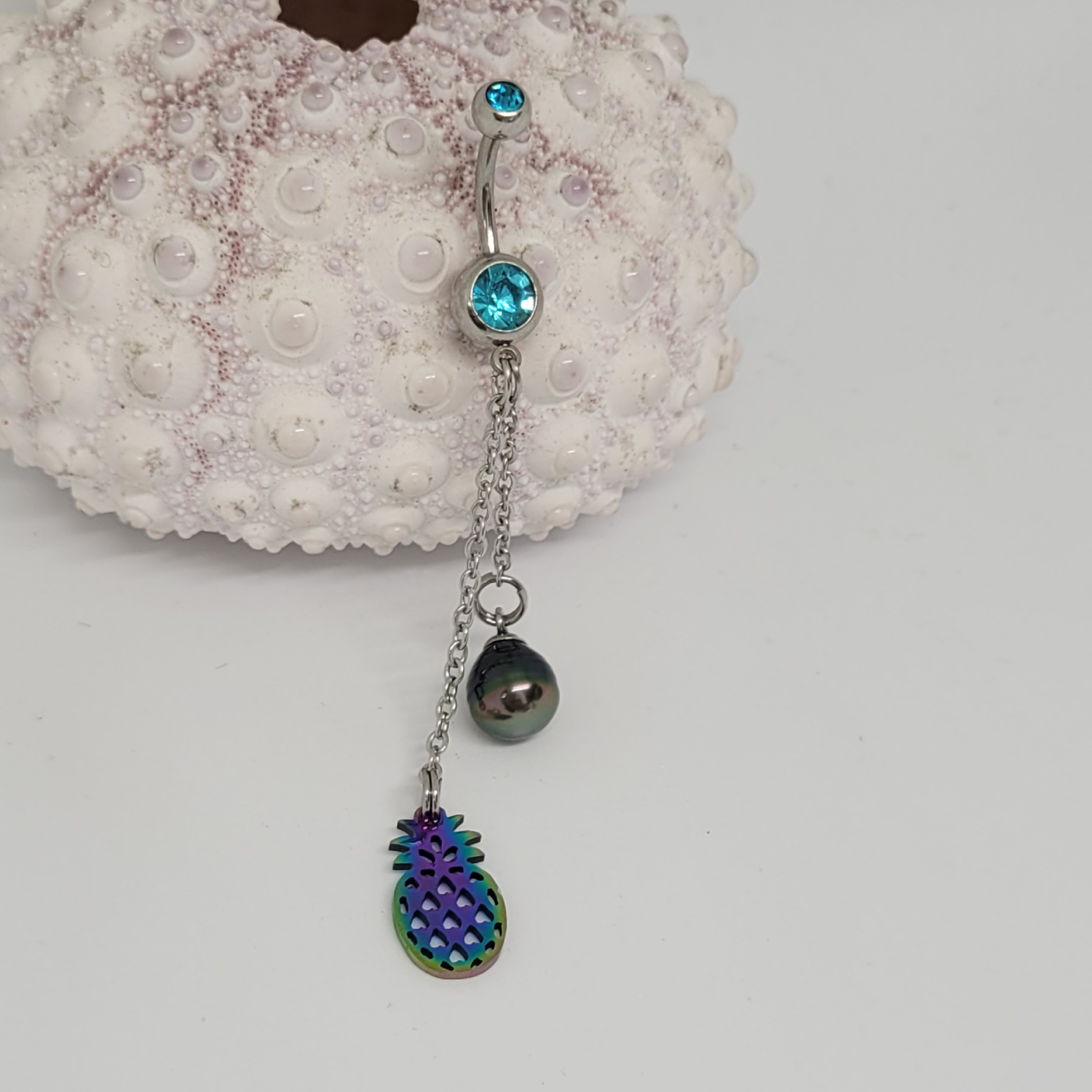 Piercing nombril pendant avec perle de Tahiti – Image 8