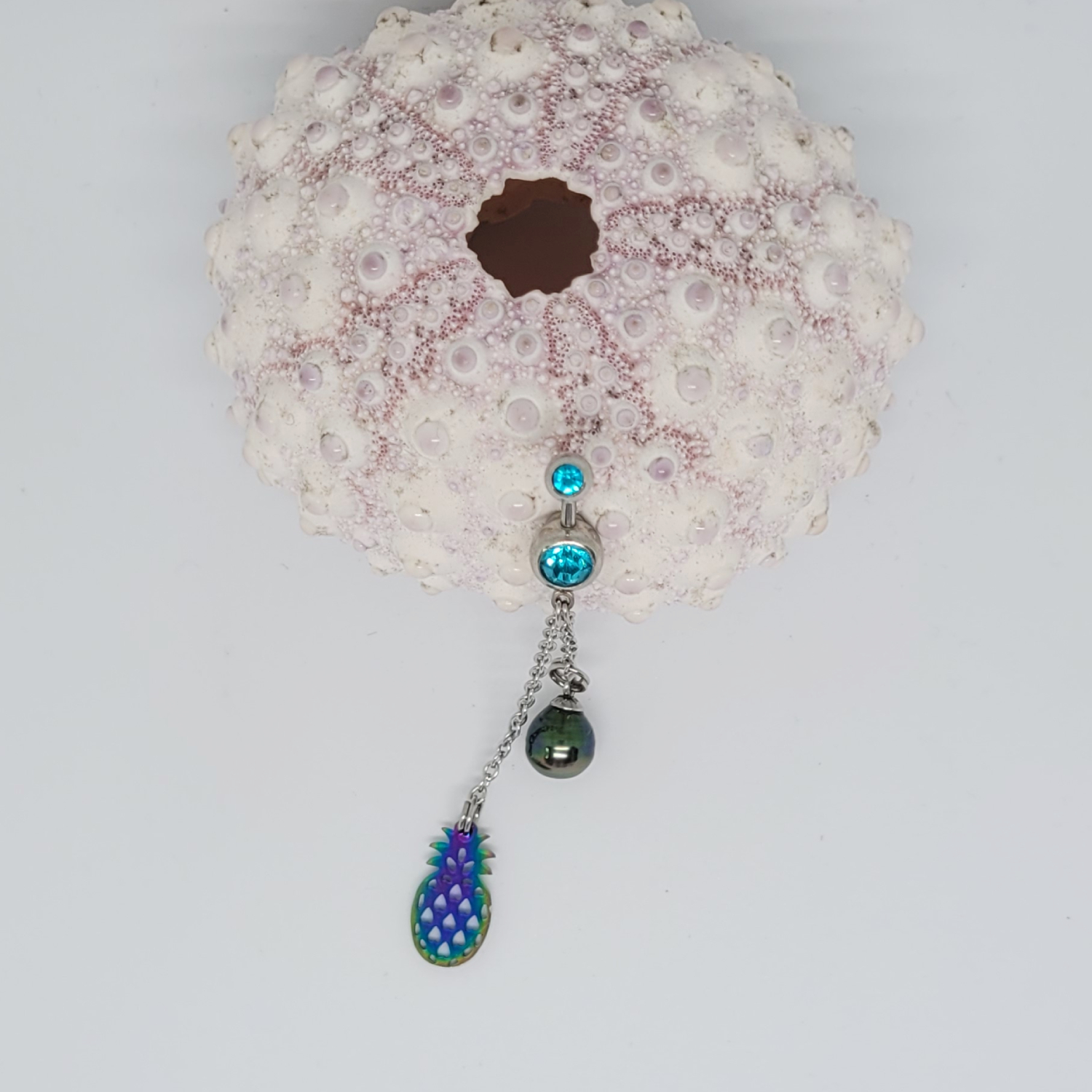 Piercing nombril pendant avec perle de Tahiti – Image 4