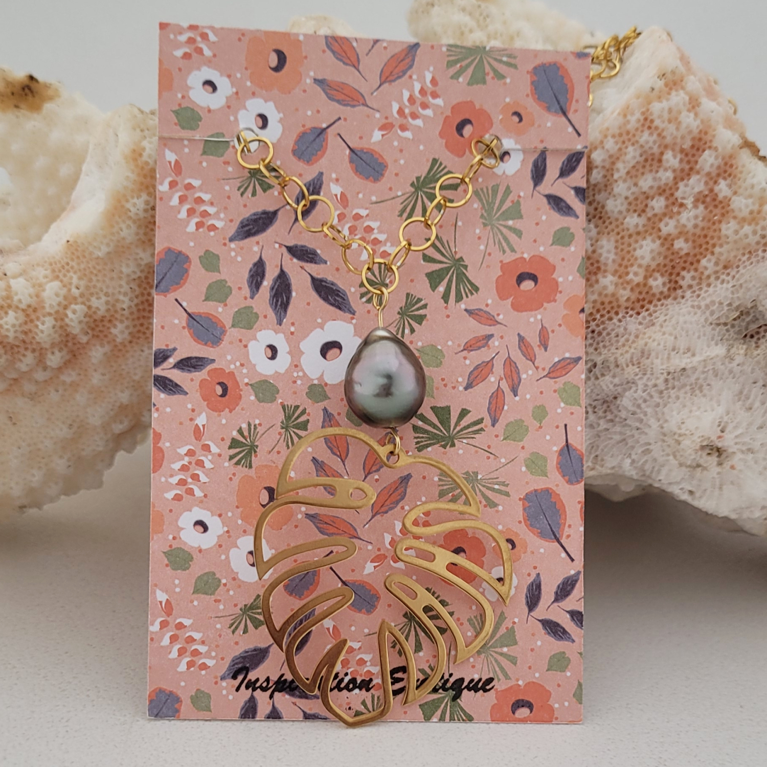 Sautoir "ape" avec perle de Tahiti - doré – Image 6