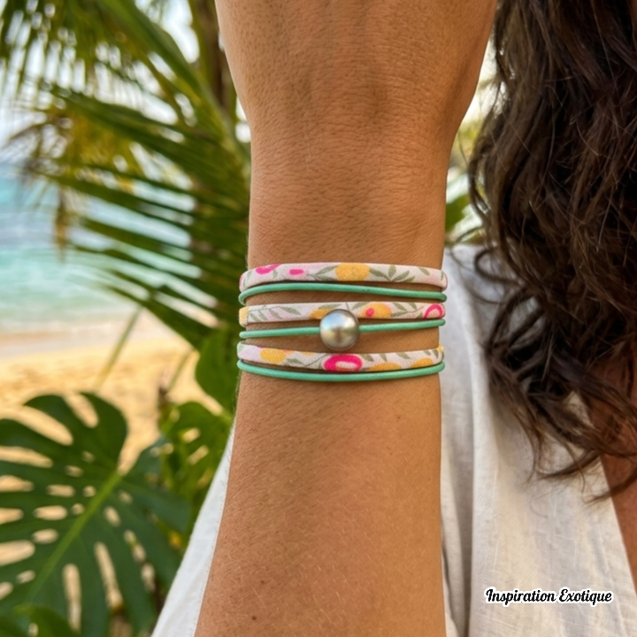 2-en-1 bracelet/collier perle de Tahiti