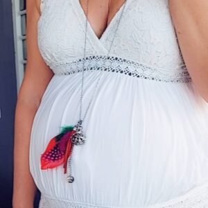 Bola de grossesse avec pierres semi-précieuses (différents coloris disponibles)