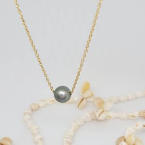 Collier "Only One" doré avec perle de Tahiti