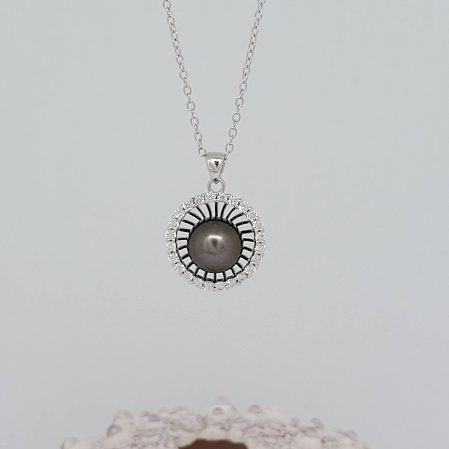 Collier en argent 925 demi-sphère avec perle de Tahiti – Image 14