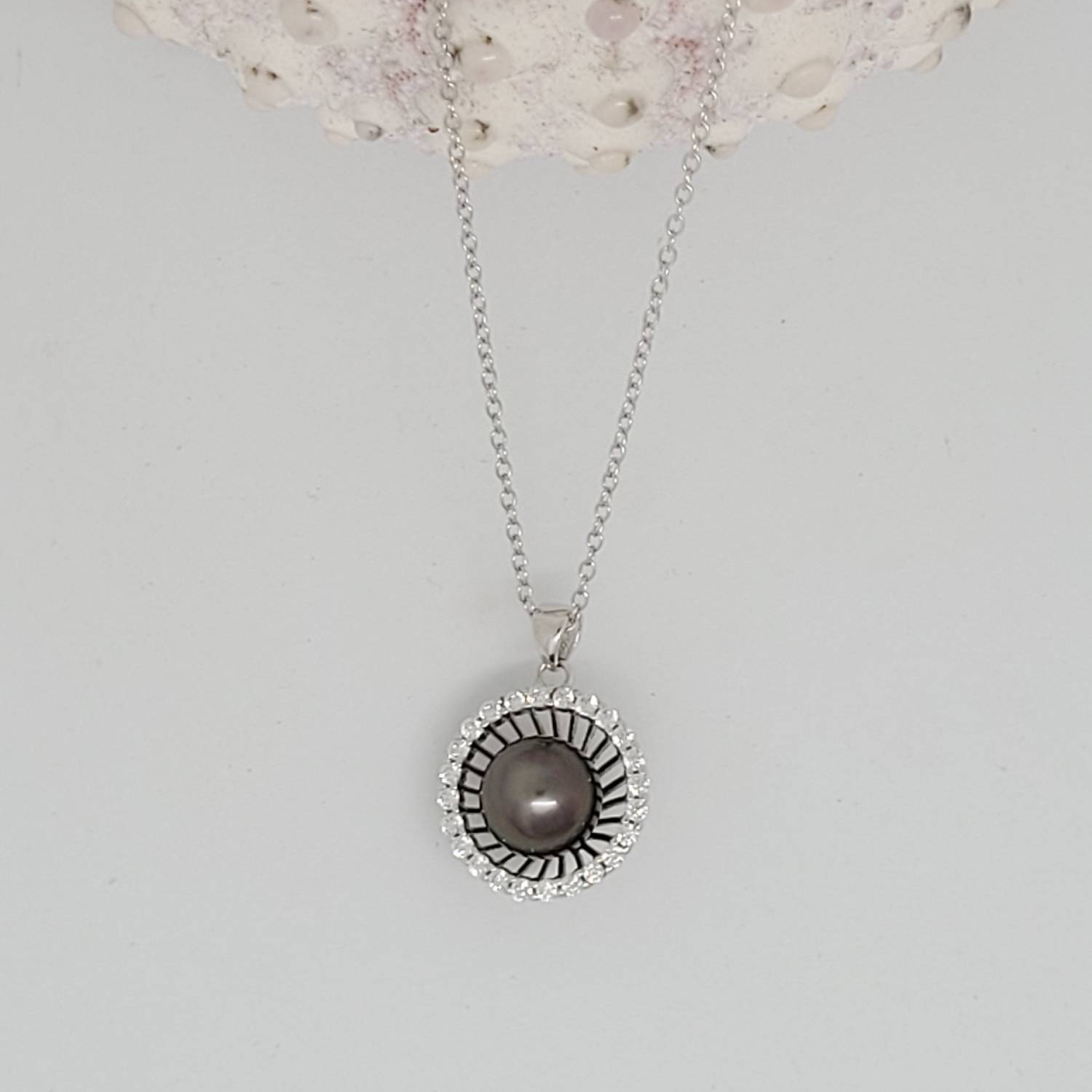 Collier en argent 925 demi-sphère avec perle de Tahiti – Image 4