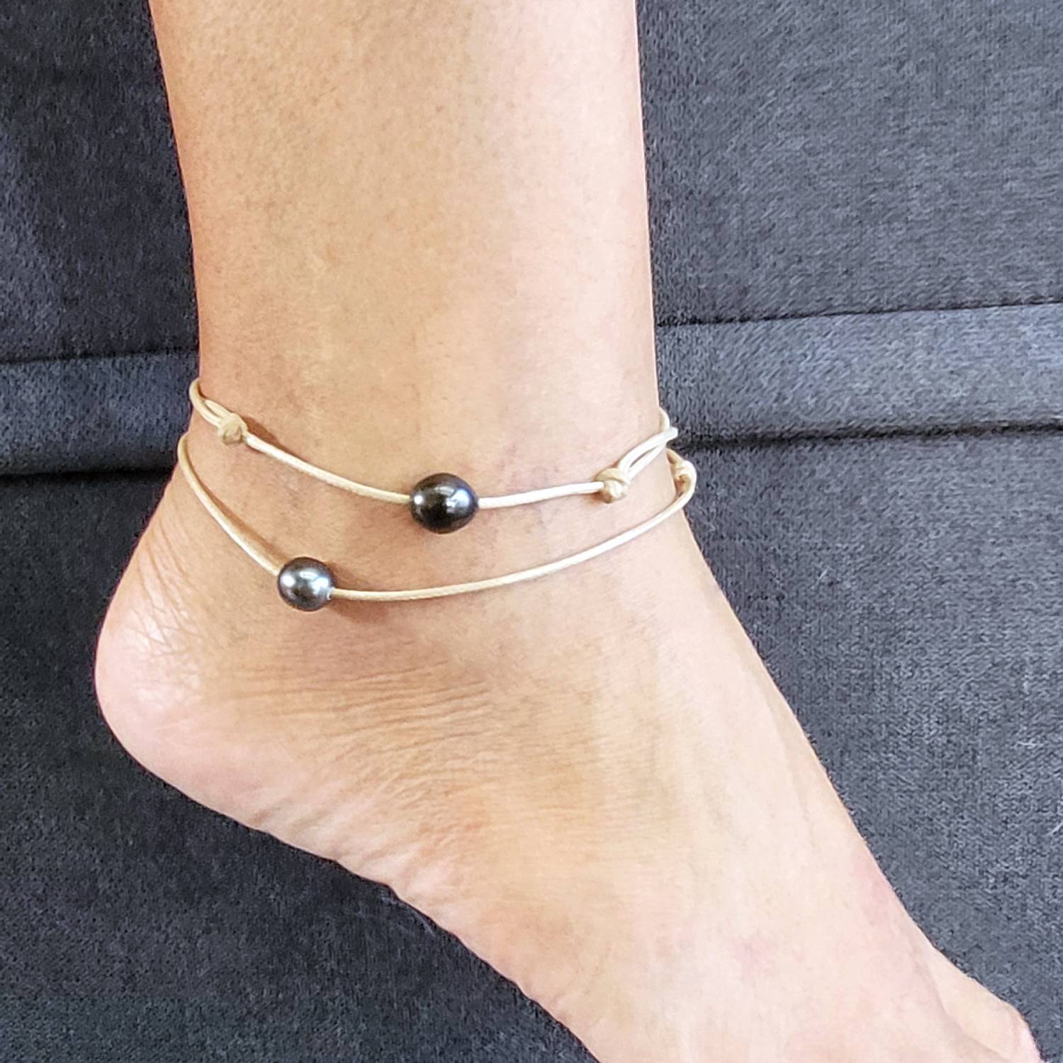 Bracelet de cheville perle de Tahiti