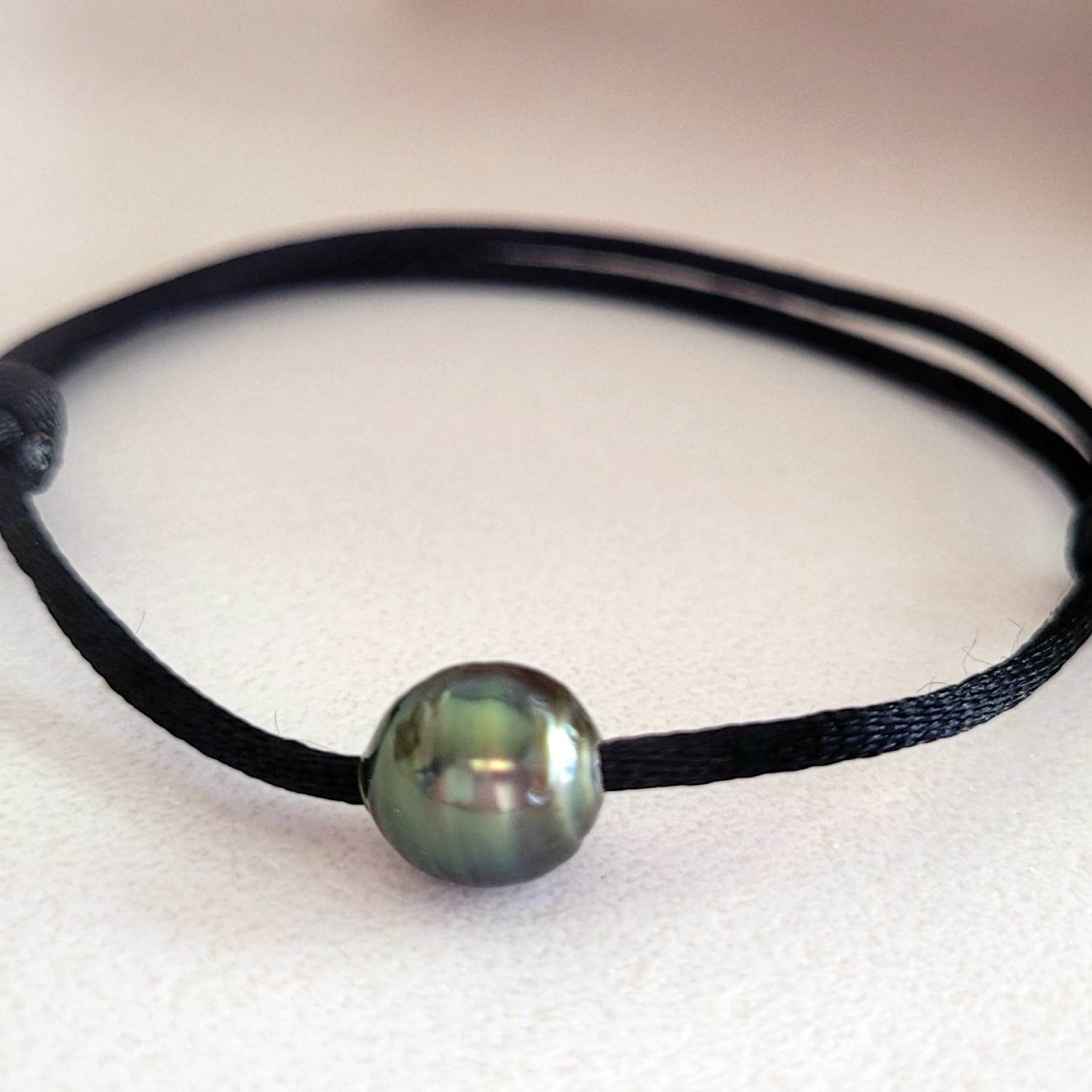 Bracelet perle de Tahiti avec nœuds coulissants – Image 6