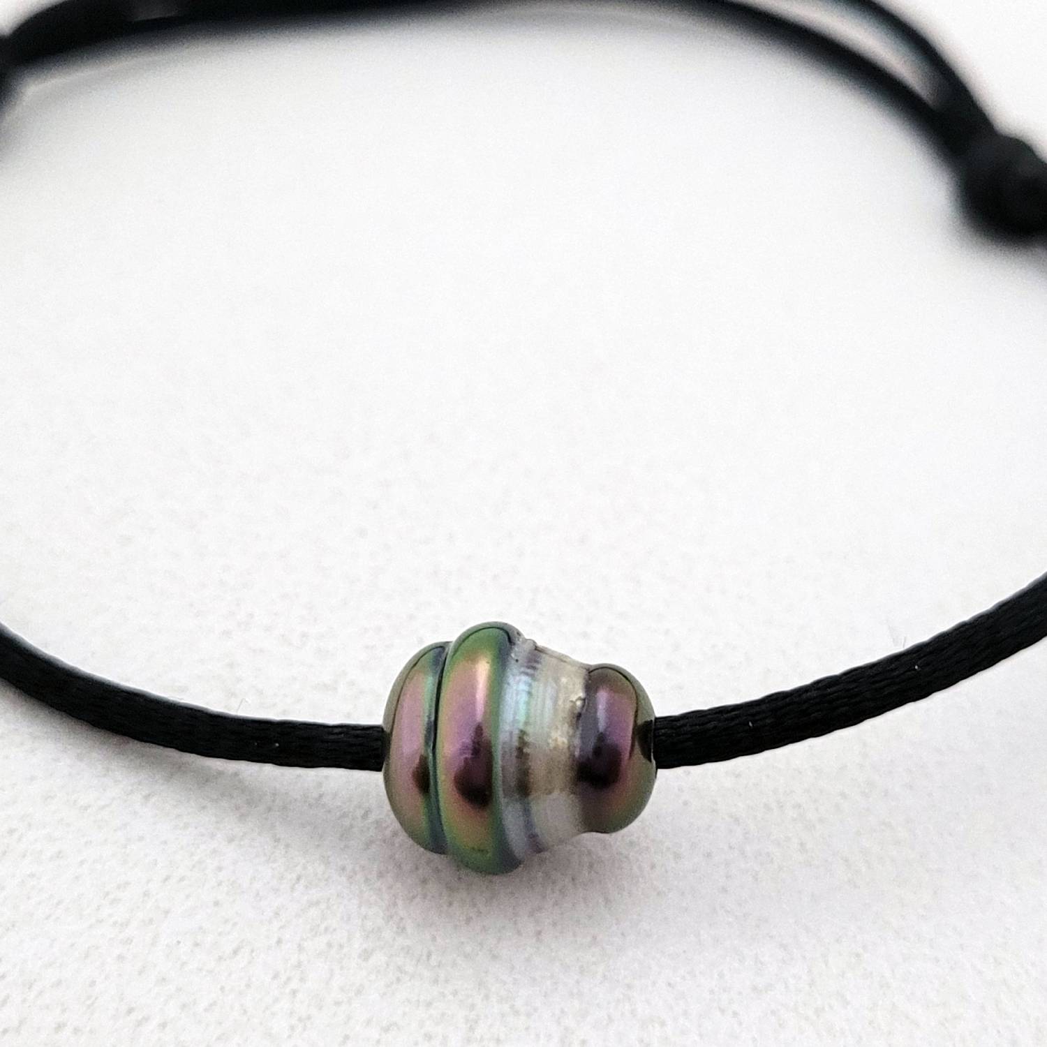 Bracelet perle de Tahiti avec nœuds coulissants – Image 3