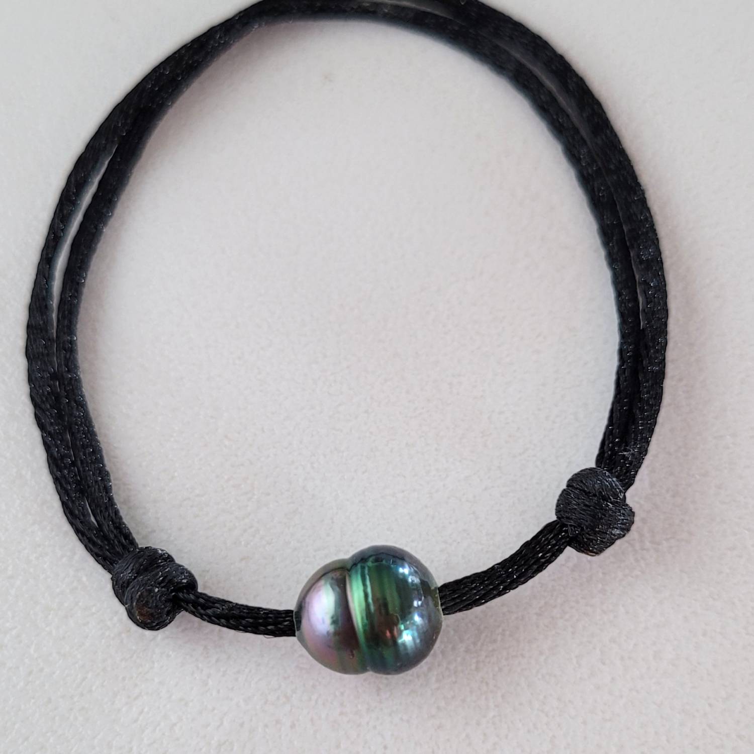 Bracelet perle de Tahiti avec nœuds coulissants – Image 8