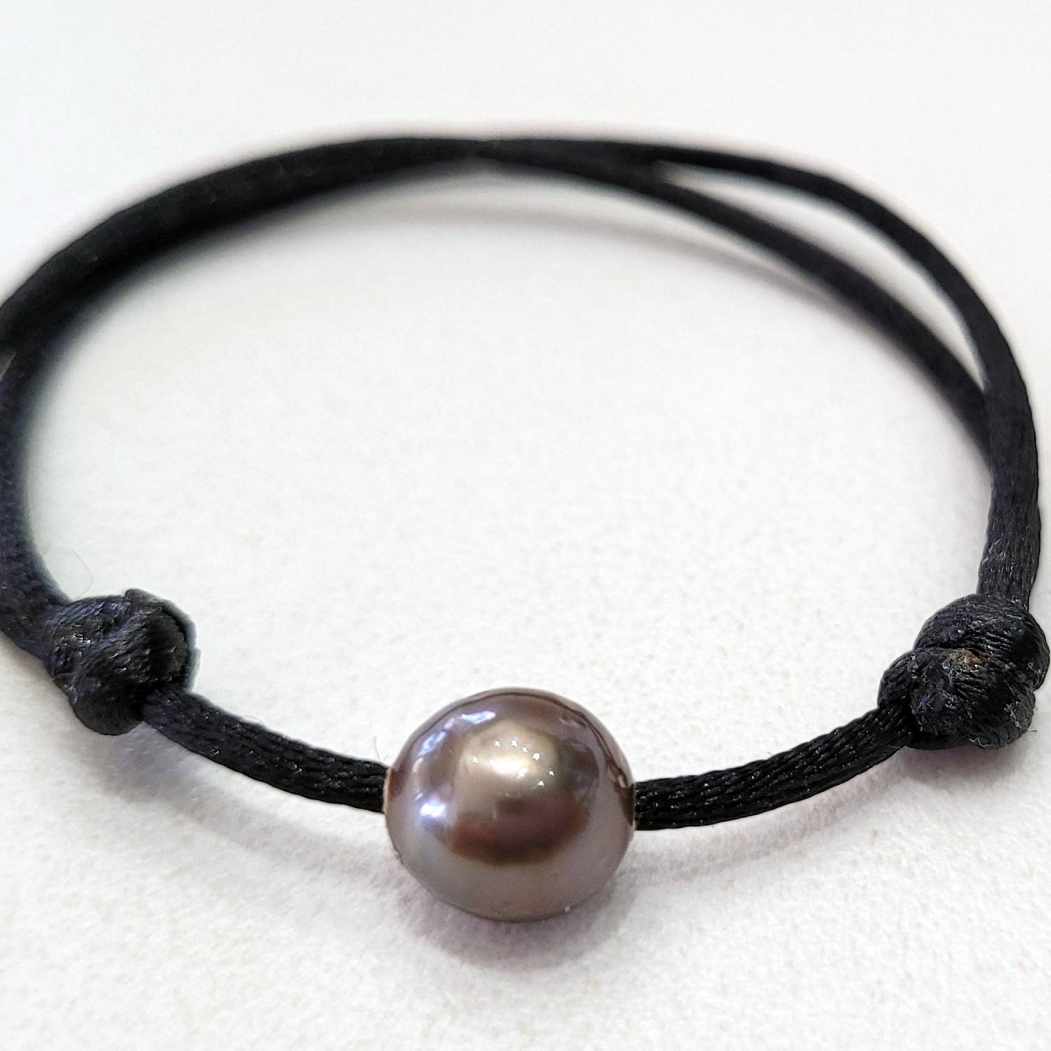 Bracelet perle de Tahiti avec nœuds coulissants – Image 5