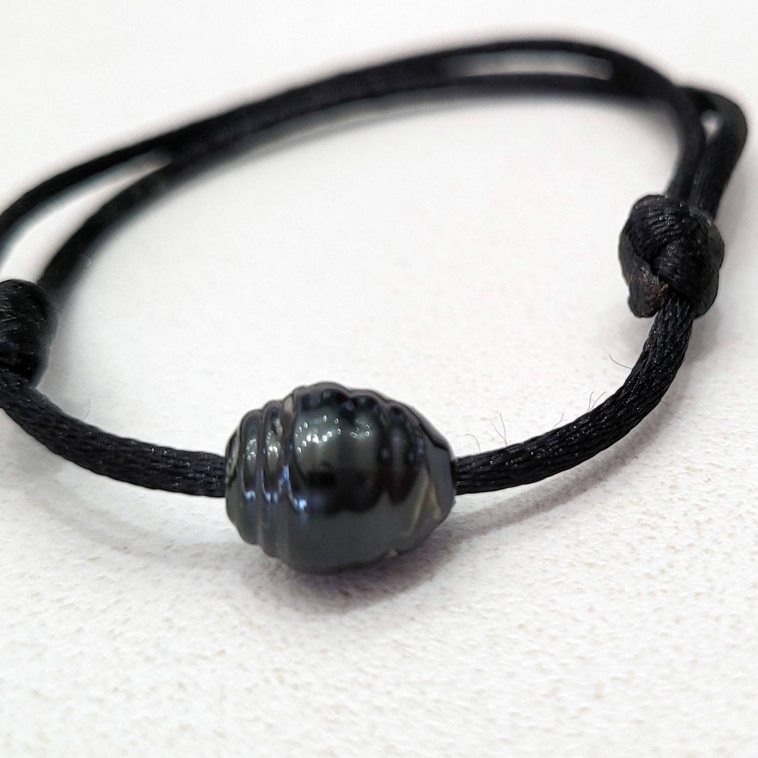Bracelet perle de Tahiti avec nœuds coulissants – Image 7