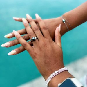 Bague inox perle de Tahiti