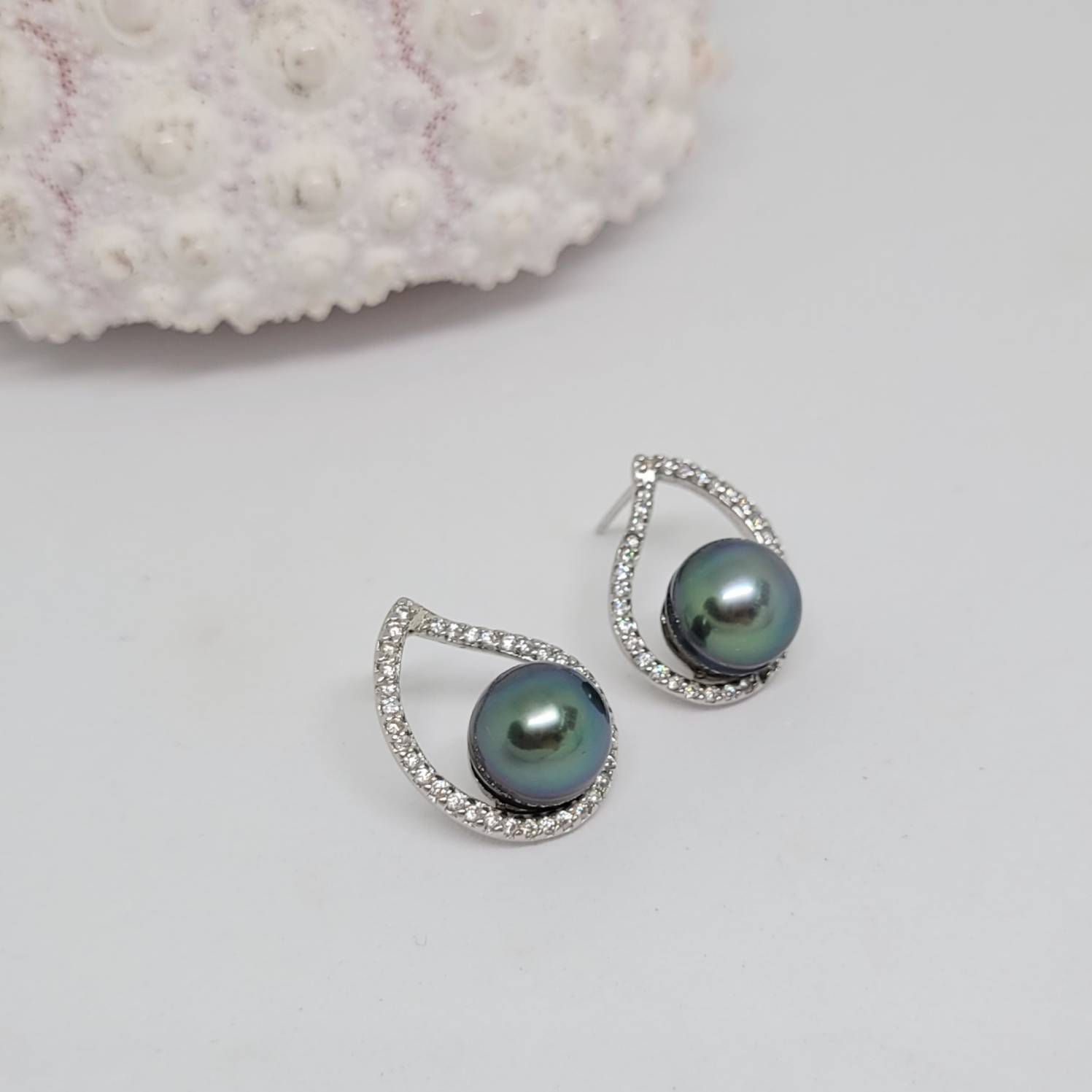 Boucles d'oreilles "gouttes luxueuses" avec perles de Tahiti – Image 5