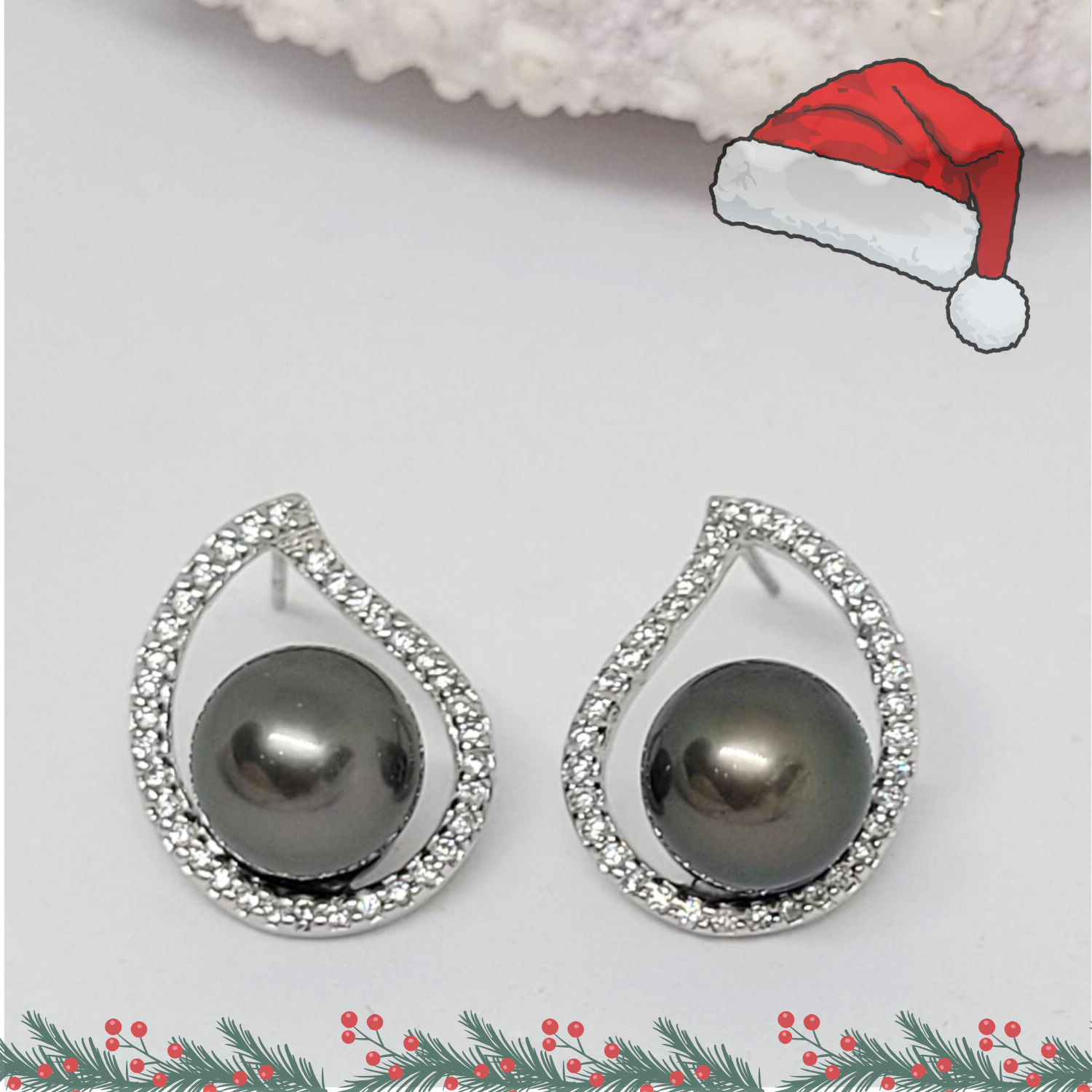 Boucles d'oreilles "gouttes luxueuses" avec perles de Tahiti