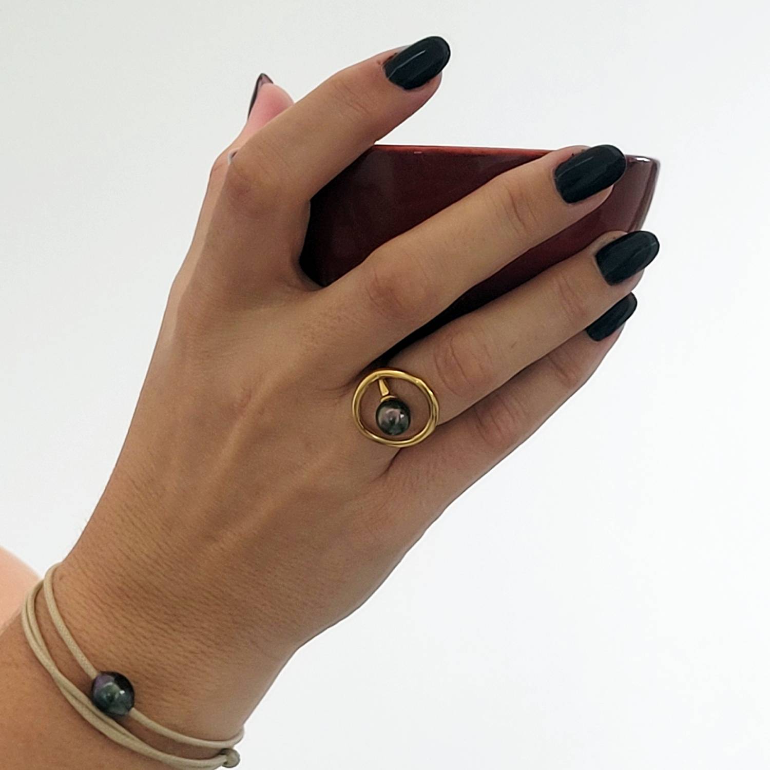 Bague perle de Tahiti semi-ronde – Image 4