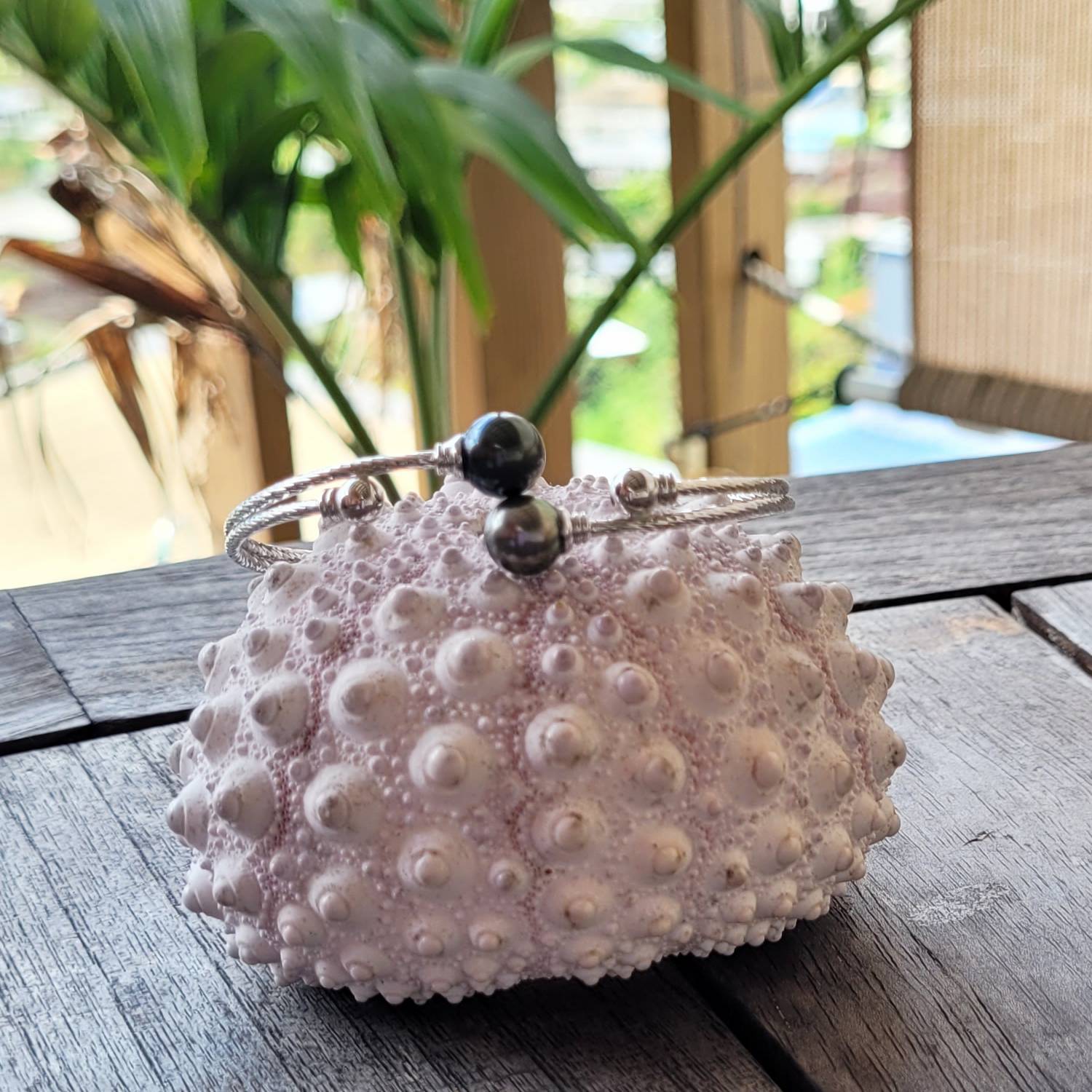 Bracelet Jonc en Argent 925 et Perles de Tahiti - Élégance et Raffinement – Image 6