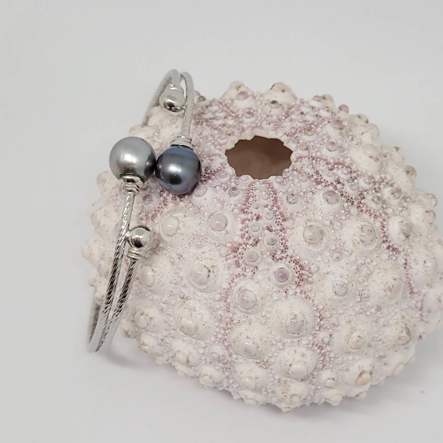 Bracelet Jonc en Argent 925 et Perles de Tahiti - Élégance et Raffinement – Image 12