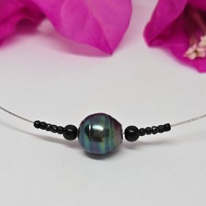 Collier câble et perle de Tahiti