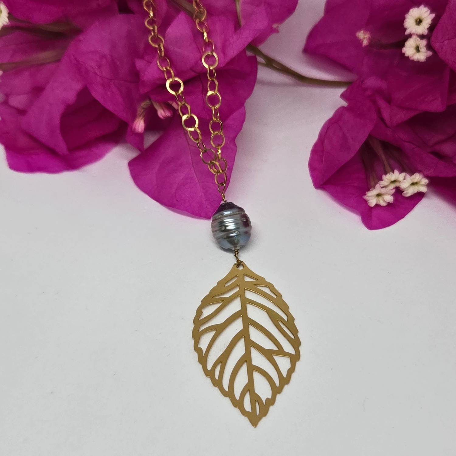 Collier long perle de Tahiti