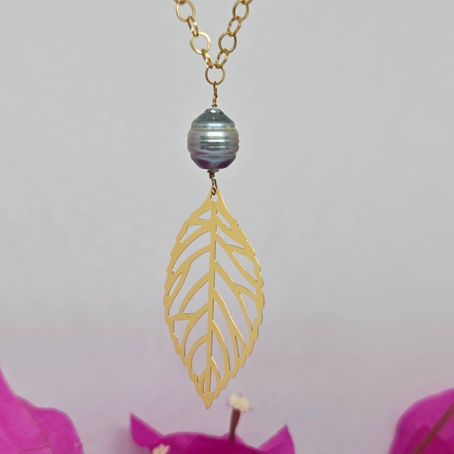 Collier long perle de Tahiti